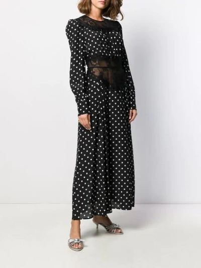 Shop Alessandra Rich Polka Dot Print Dress In 900black