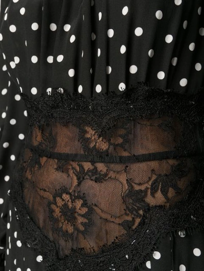Shop Alessandra Rich Polka Dot Print Dress In 900black