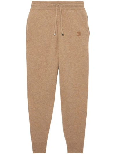 Shop Burberry Monogram Cashmere Track Pants In Neutrals