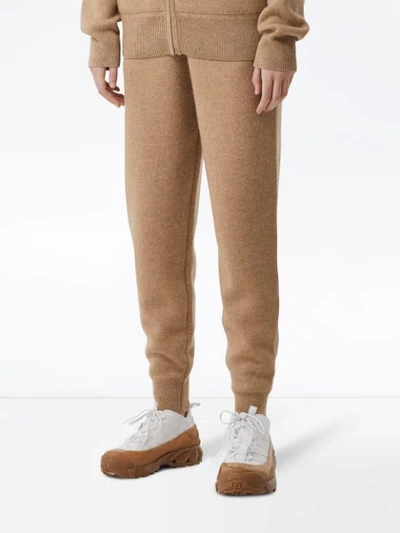 Shop Burberry Monogram Cashmere Track Pants In Neutrals