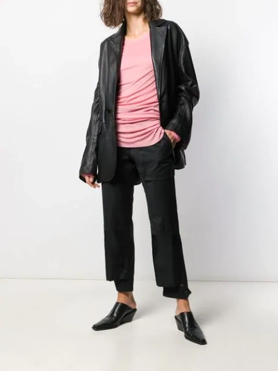 Shop Ann Demeulemeester Long-line Jersey Top In Pink