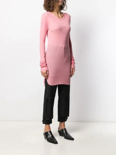 Shop Ann Demeulemeester Long-line Jersey Top In Pink