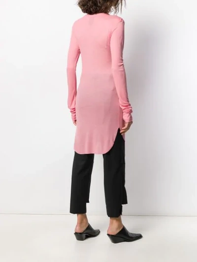 Shop Ann Demeulemeester Long-line Jersey Top In Pink
