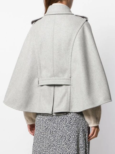 Shop Red Valentino Red(v) Double-breasted Cape Jacket In Dg8 Grey