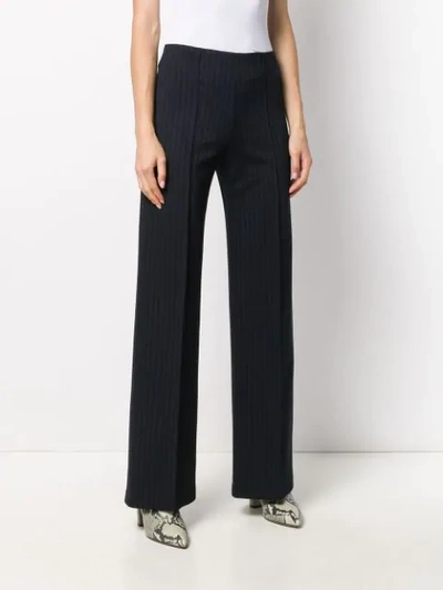 Shop Theory Pinstripe Wide Leg Trousers In Blue