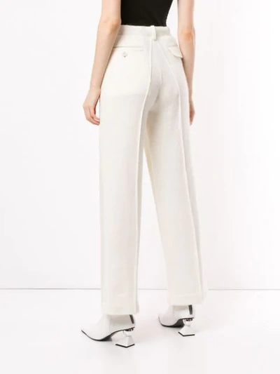 Shop Undercover Wide Leg Tailored Trousers In White