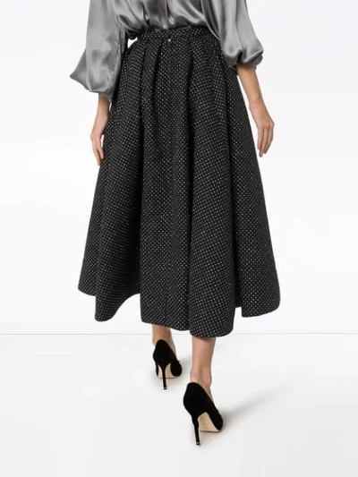 Shop Rosie Assoulin Glitter Polka Dot Full Skirt In Black