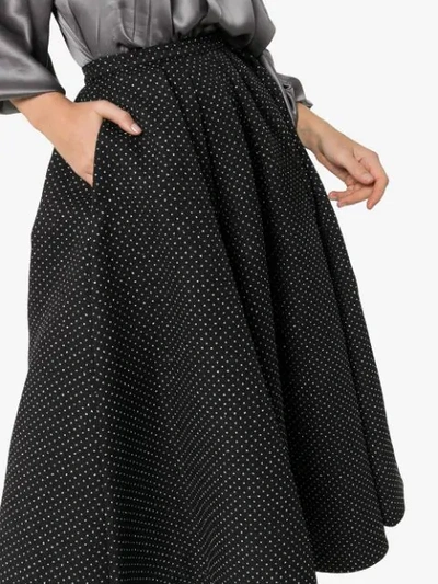 Shop Rosie Assoulin Glitter Polka Dot Full Skirt In Black