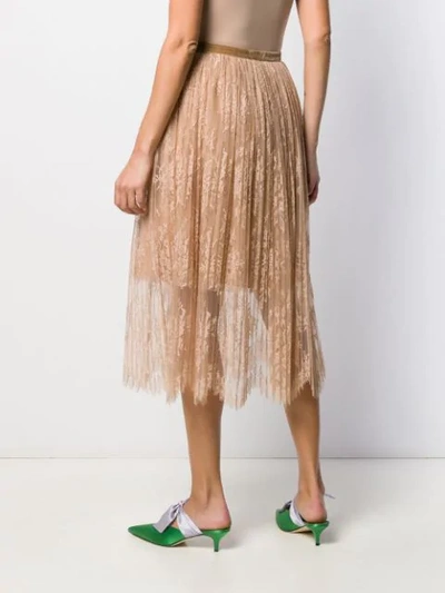 Shop Vivetta Layered Lace Skirt In Neutrals