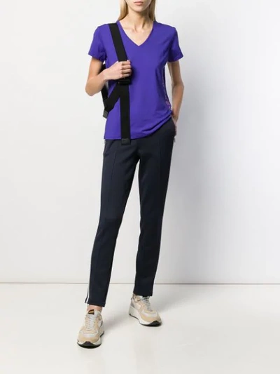 Shop Calvin Klein Fitted V-neck T-shirt In Purple
