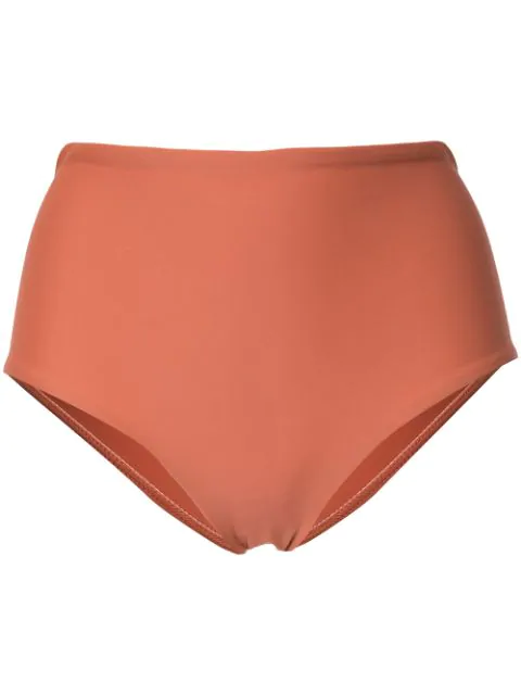 orange high waisted bikini bottoms