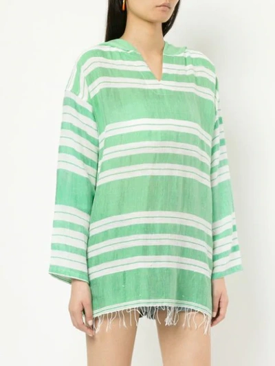 Shop Lemlem Hooded Tunic In Green