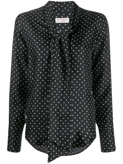 Shop Alberto Biani Polka-dot Print Blouse In Black