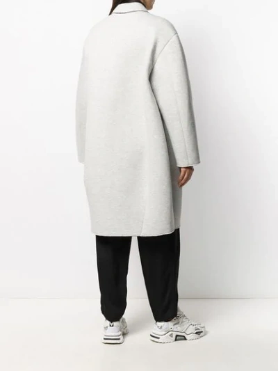 Shop Mm6 Maison Margiela Structured Single-breasted Coat In Grey