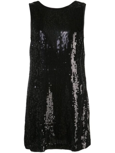 Shop Alice And Olivia Kamryn Sequinned Mini Dress In Black