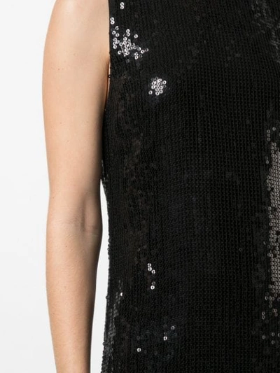 Alice And Olivia Kamryn Sequin Cowl Back Mini Dress In Black