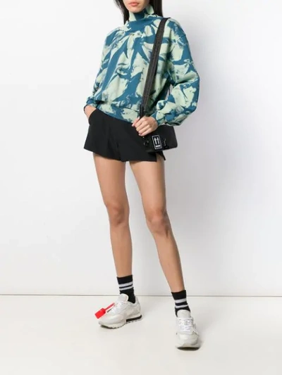 Shop Off-white Tie-dye Gathered Sweatshirt In Blue