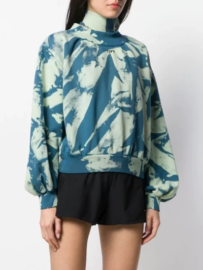 Shop Off-white Tie-dye Gathered Sweatshirt In Blue