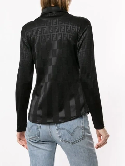 Pre-owned Fendi Ff Pattern Check Shirt In Black