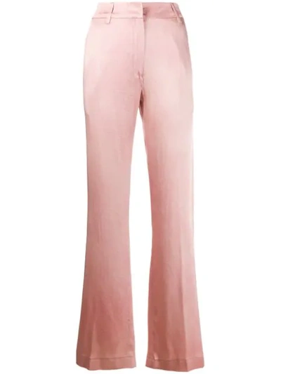 Shop Ann Demeulemeester Satin Wide-leg Trousers In Pink