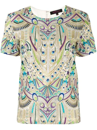 Shop Manish Arora Embroidered Peacock T-shirt In Gold