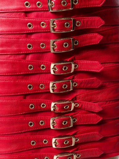 Shop Manokhi Dita Buckled Mini Skirt In Red