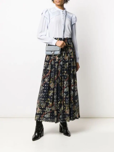 Shop Chloé Floral-print Maxi Skirt In Blue