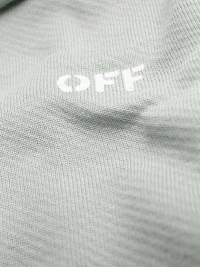 Shop Off-white Fleece Panel Hoodie In Green