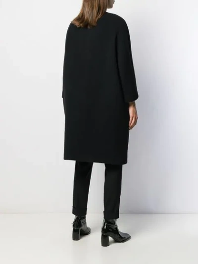 Shop Gianluca Capannolo Collarless Cocoon Coat In Black