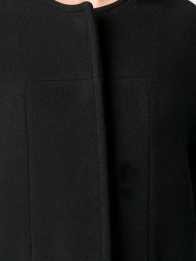 Shop Gianluca Capannolo Collarless Cocoon Coat In Black