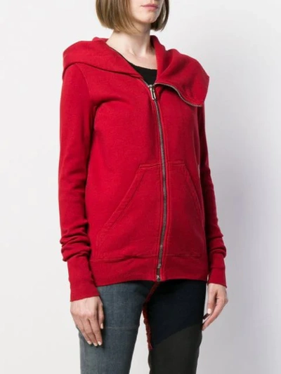 Shop Rick Owens Drkshdw Zipped-up Sweatshirt In 0321 Cherry/natural