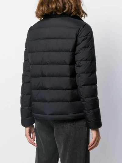 Shop Aspesi Padded Zip-front Jacket In Black