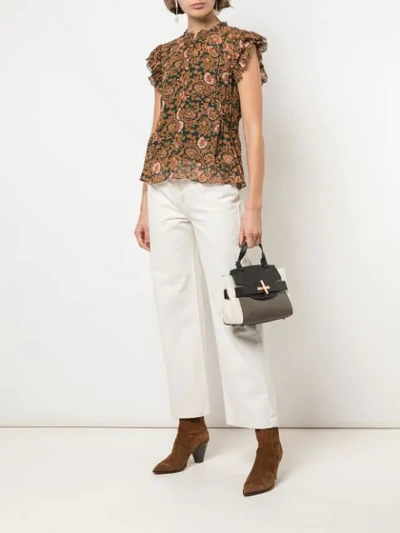 SHORT-SLEEVE FLORAL TOP