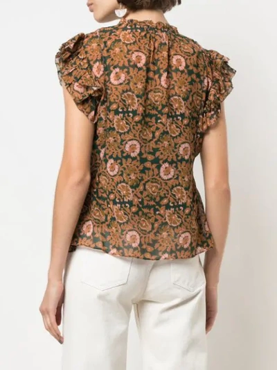 SHORT-SLEEVE FLORAL TOP