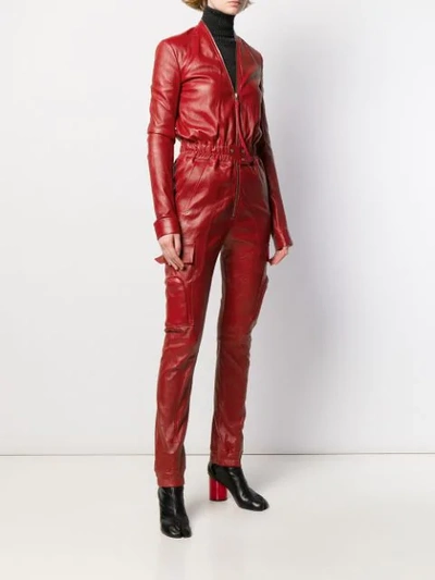 Shop Rick Owens Larry Cargo Boiler Suit In Red