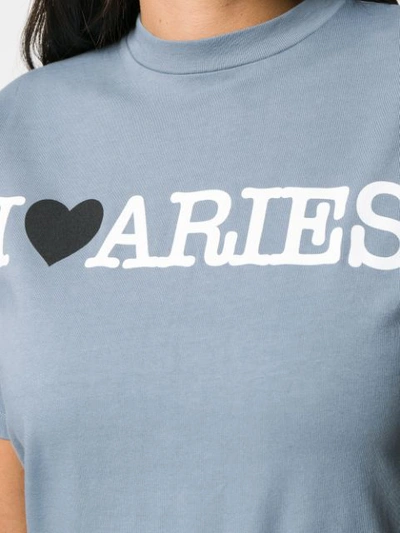 Shop Aries Logo Print T-shirt In Blue