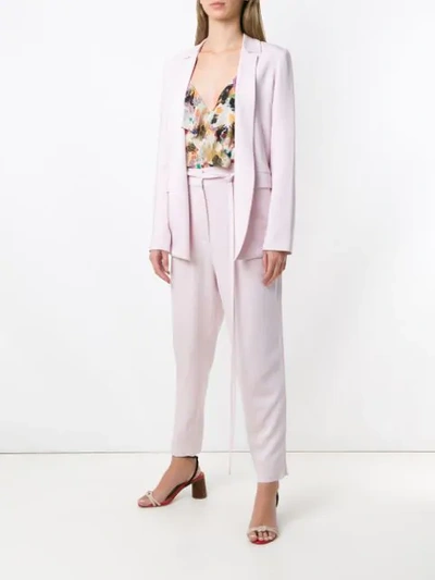 Shop Andrea Marques Open Front Blazer In Pink