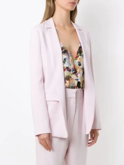 Shop Andrea Marques Open Front Blazer In Pink