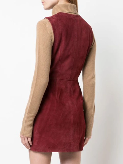 Shop Alexa Chung Suede Mini Dress In Red