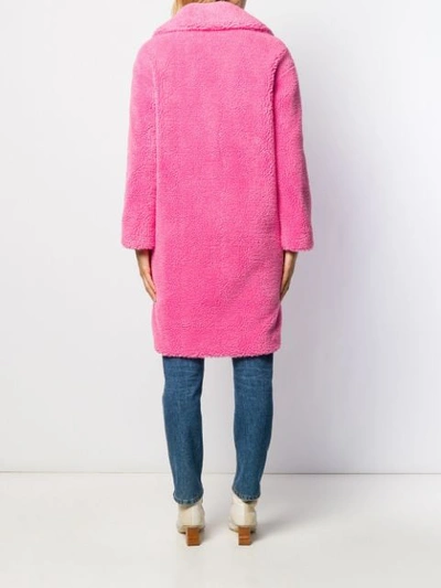 Shop Stand Studio Faux Shearling Coat In Pink