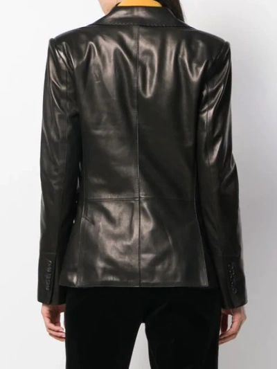 Shop Tom Ford Tailored Leather Blazer In Black