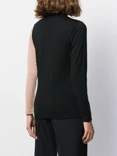 Shop Chiara Bertani Two Tone Knit Jumper In Black