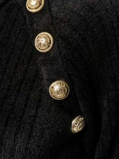 Shop Balmain Decorative Buttons Oversized Jumper In Black