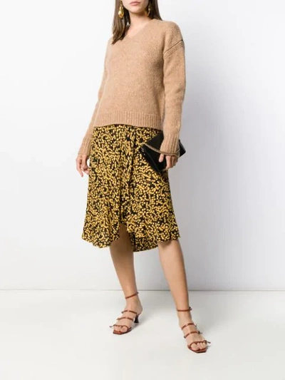 Shop Diane Von Furstenberg Knitted V-neck Jumper In Brown