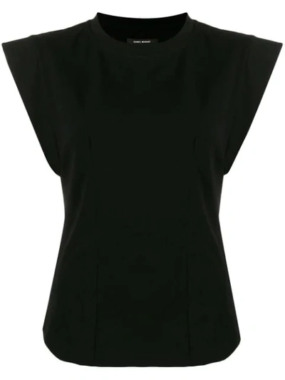 Shop Isabel Marant Cap Sleeve T-shirt In Black