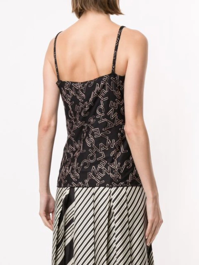 Pre-owned Chanel Logo Printed Camisole In Black