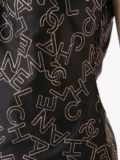 Pre-owned Chanel Logo Printed Camisole In Black