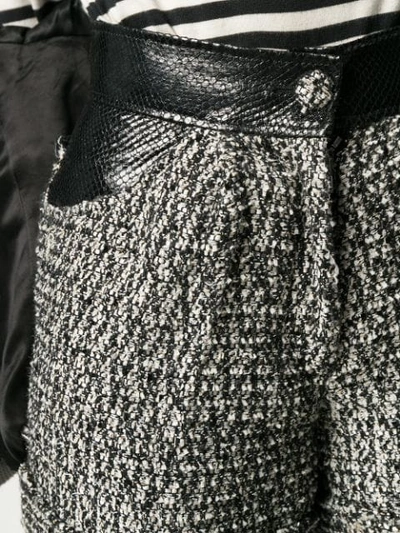 Shop Almaz Fabric Mix Tweed Shorts In Grey