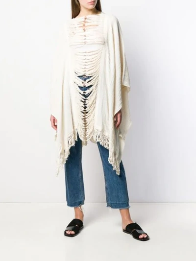 Shop Caravana Braided Poncho In Neutrals