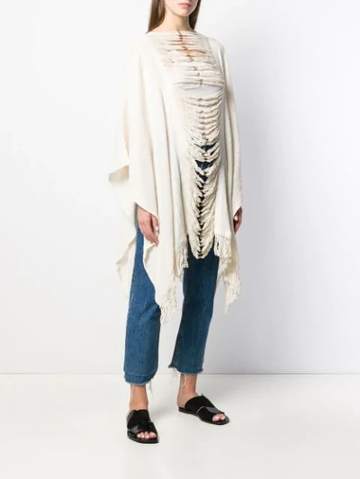 Shop Caravana Braided Poncho In Neutrals